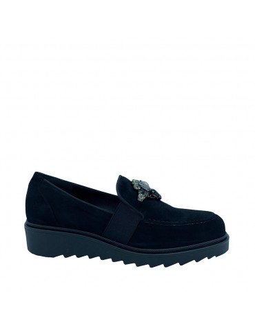 carvela suede moccasin black